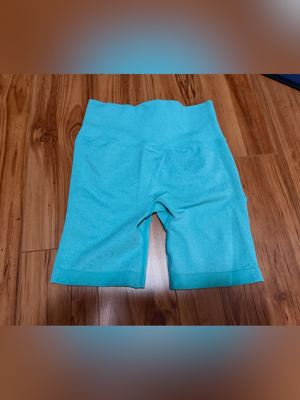 Amazon High-Waist Seamless Bike Shorts in Turquoise